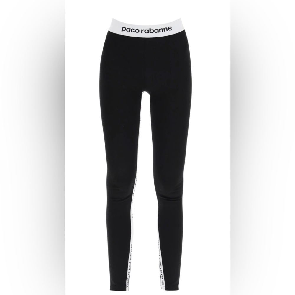 Paco Rabanne Bodyline Black legging- stretch jersey size XL